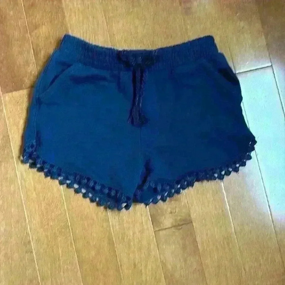 Mayoral Girls Navy Blue Circle Fringe Pull on Shorts - Picture 1 of 4